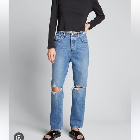 GRLFND x Revolve Amanda Jeans Distressed Straight Leg 90s High Waist Scandi 26 - Picture 13 of 13